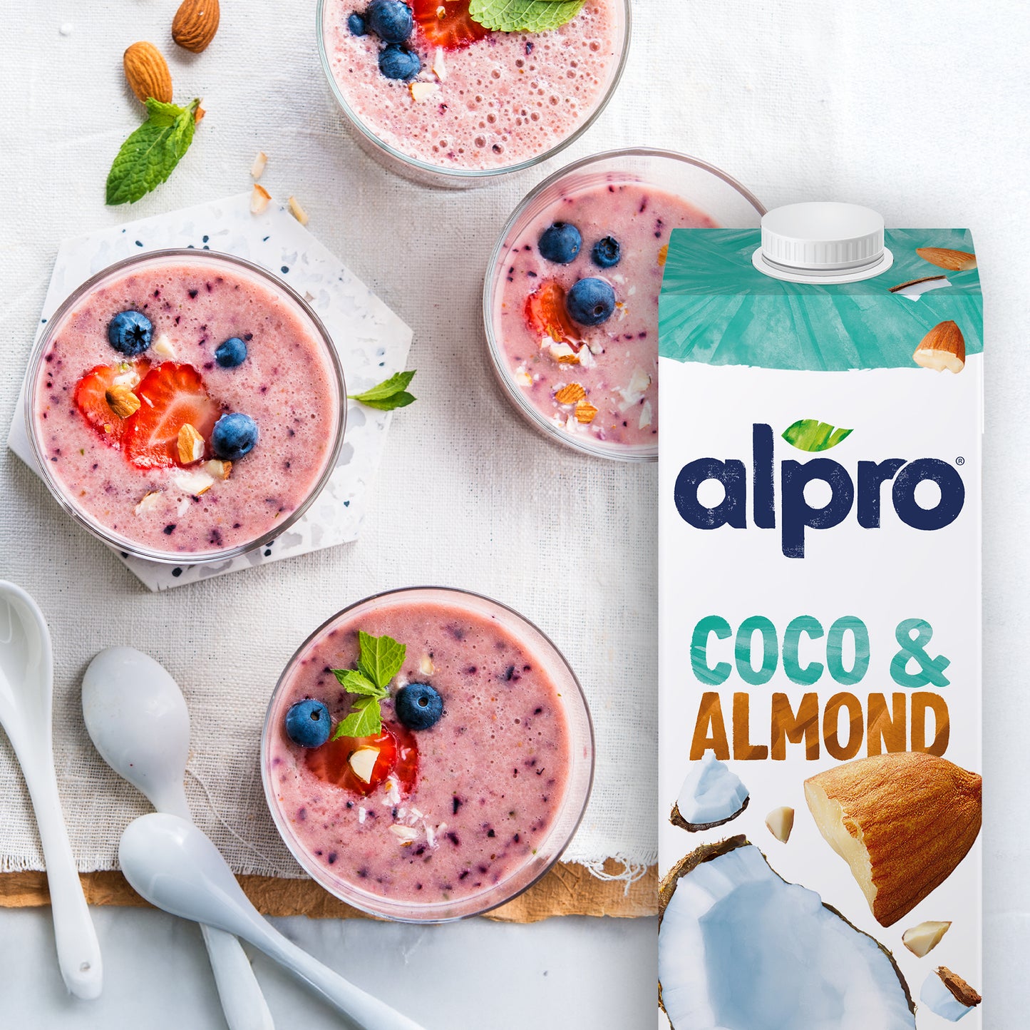 Alpro Coconut-Almond Drink 1L, 100% Plant Based And Dairy Free, Suitable For Vegans, Naturally Free From Lactose, Rich In Nutrients