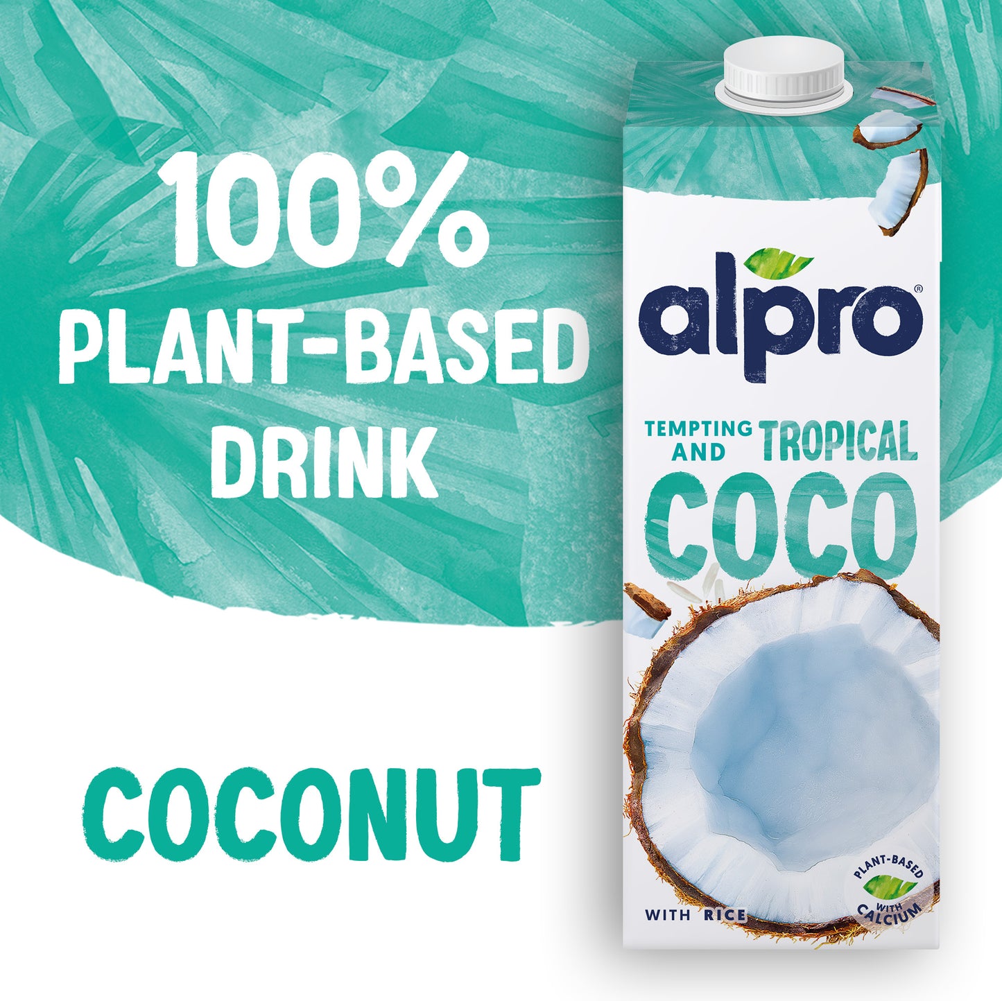 Alpro Coconut Drink 1L, (Pack of 4) 100% Plant Based And Dairy Free, Suitable For Vegans, Naturally Free From Lactose, Rich In Nutrients