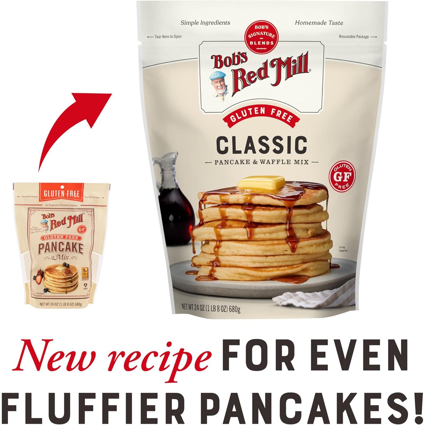 Bob's Red Mill Gluten Free Pancake Mix, Whole Grain, 680gm