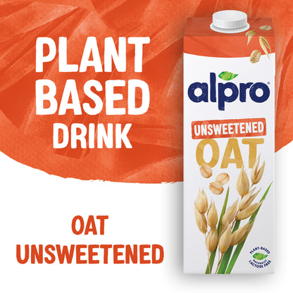 Alpro Drink Oat No Sugars/ Unsweetened Dual Pack (1l x 2), 100% Plant Based And Dairy Free, Suitable For Vegans, Naturally Free From Lactose, Rich In Nutrients
