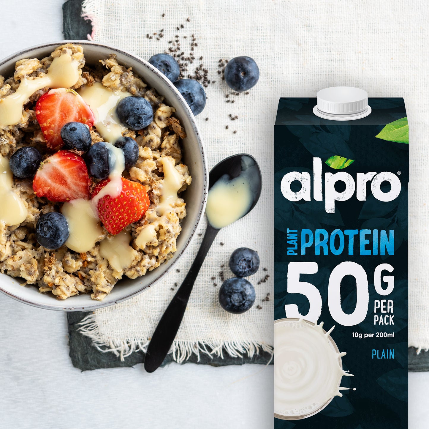Alpro Soya High Protein Drink 1L, 100% Plant Based And Dairy Free, Suitable For Vegans, Naturally Free From Lactose, Rich In Nutrients