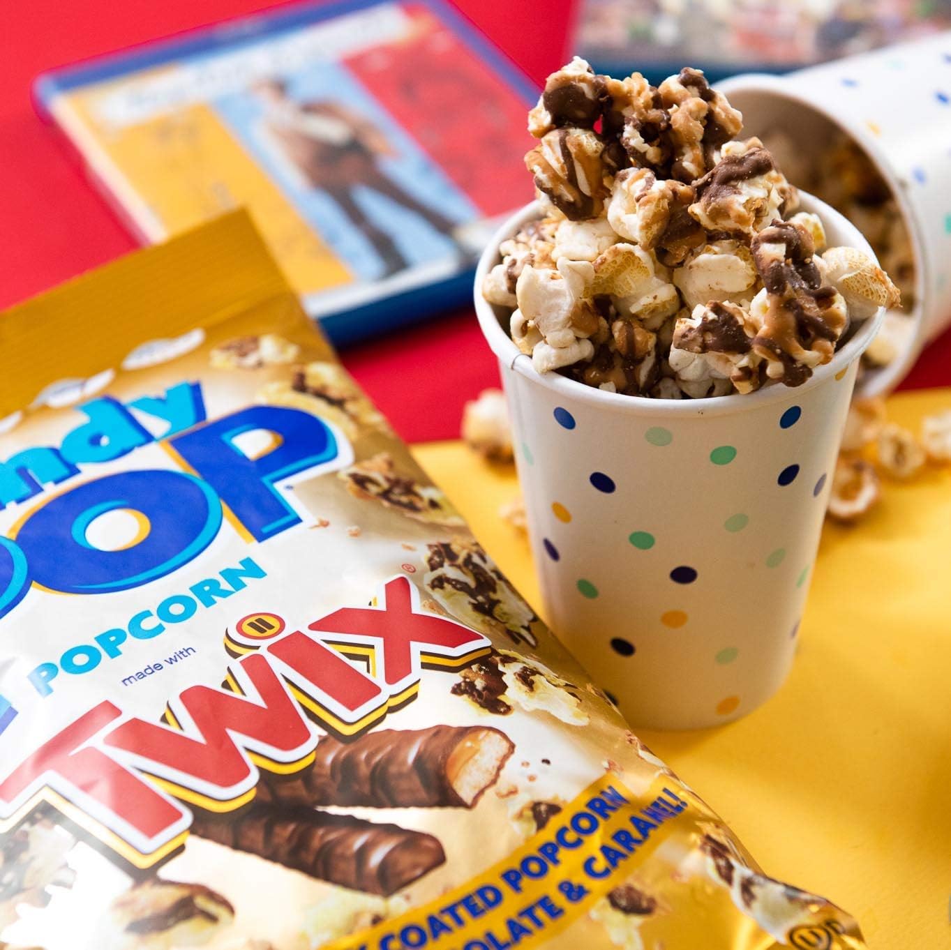 Candy Pop Popcorn Twix, Made With Twix Candy, Low Sodium, 150 Cal, Non GMO ,5.25OZ (149g)