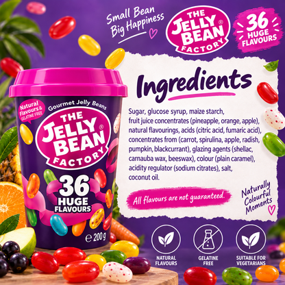 The Jelly Bean Factory 36 Mix Gourmet Flavors Jellybeans, Cup - 200g