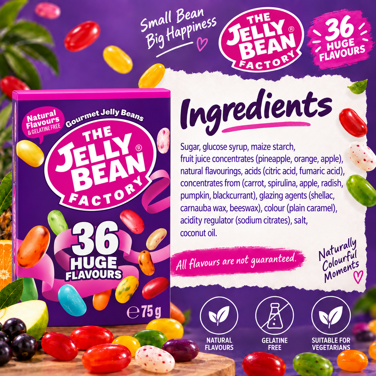 The Jelly Bean Factory 36 Mix Gourmet Flavors Jellybeans - 75g