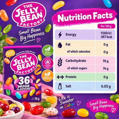 The Jelly Bean Factory 36 Mix Gourmet Flavors Jellybeans - 75g