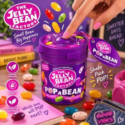 The Jelly Bean Factory 36 Mix Gourmet Flavors Jellybeans, Pop A Bean - 100g
