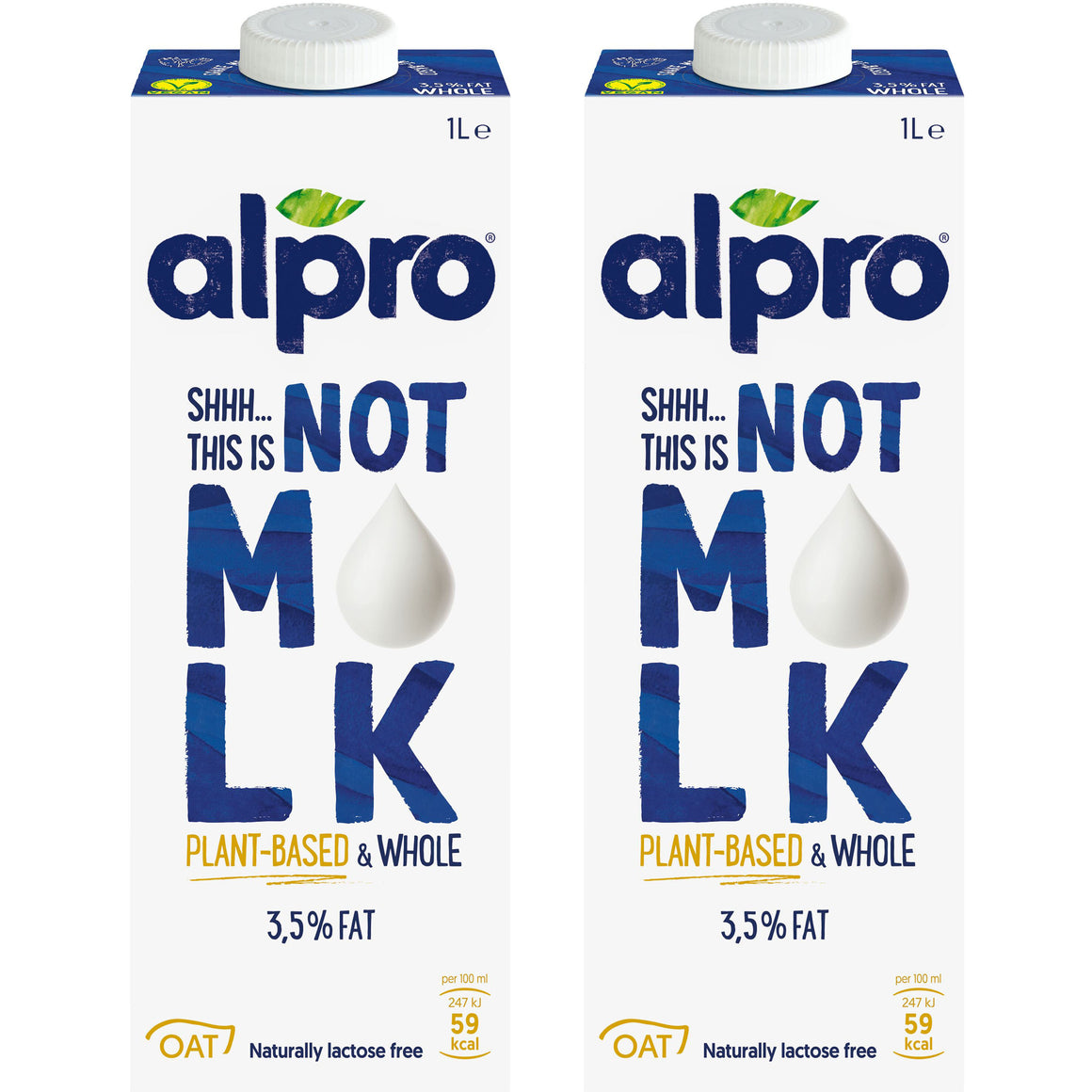 Alpro This Is Not Milk Whole, (Dual Pack 1Lx 2), 100% Plant Based, 3.5% Fat, Suitable For Vegans, Naturally Free From Lactose, Rich In Nutrients, Creamy Taste