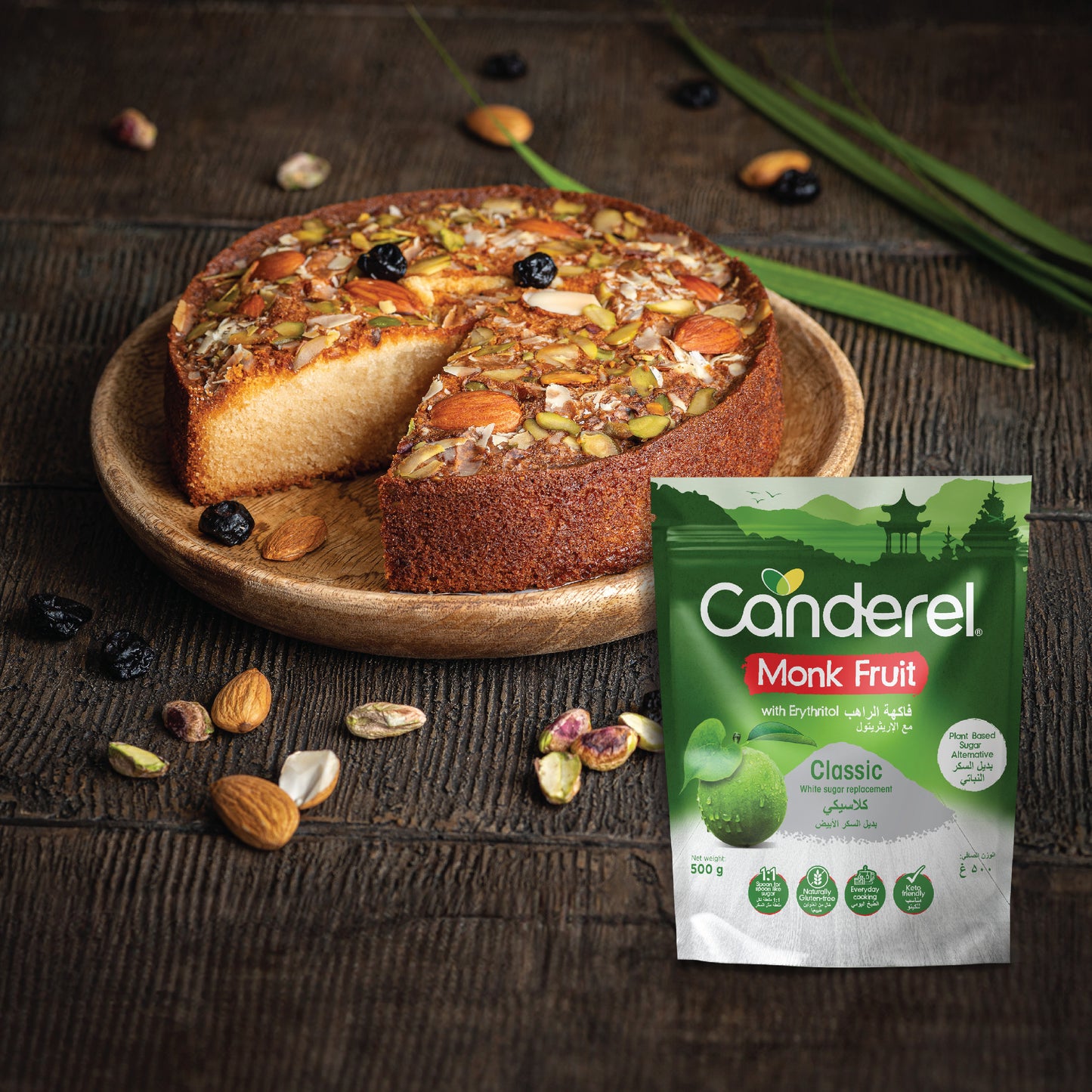 Canderel Monk Fruit With Erythritol Canister 500gm