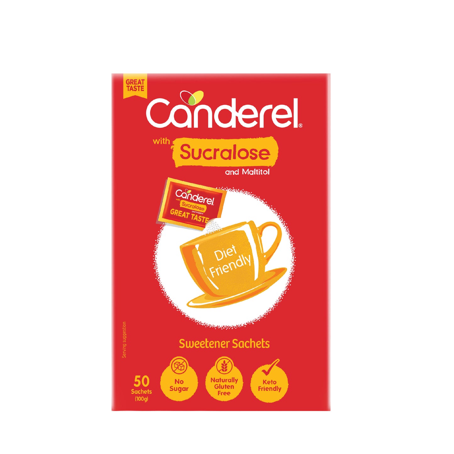 Canderel Sucralose, Low Calorie Sweetener - 50 Sachets (100gm)