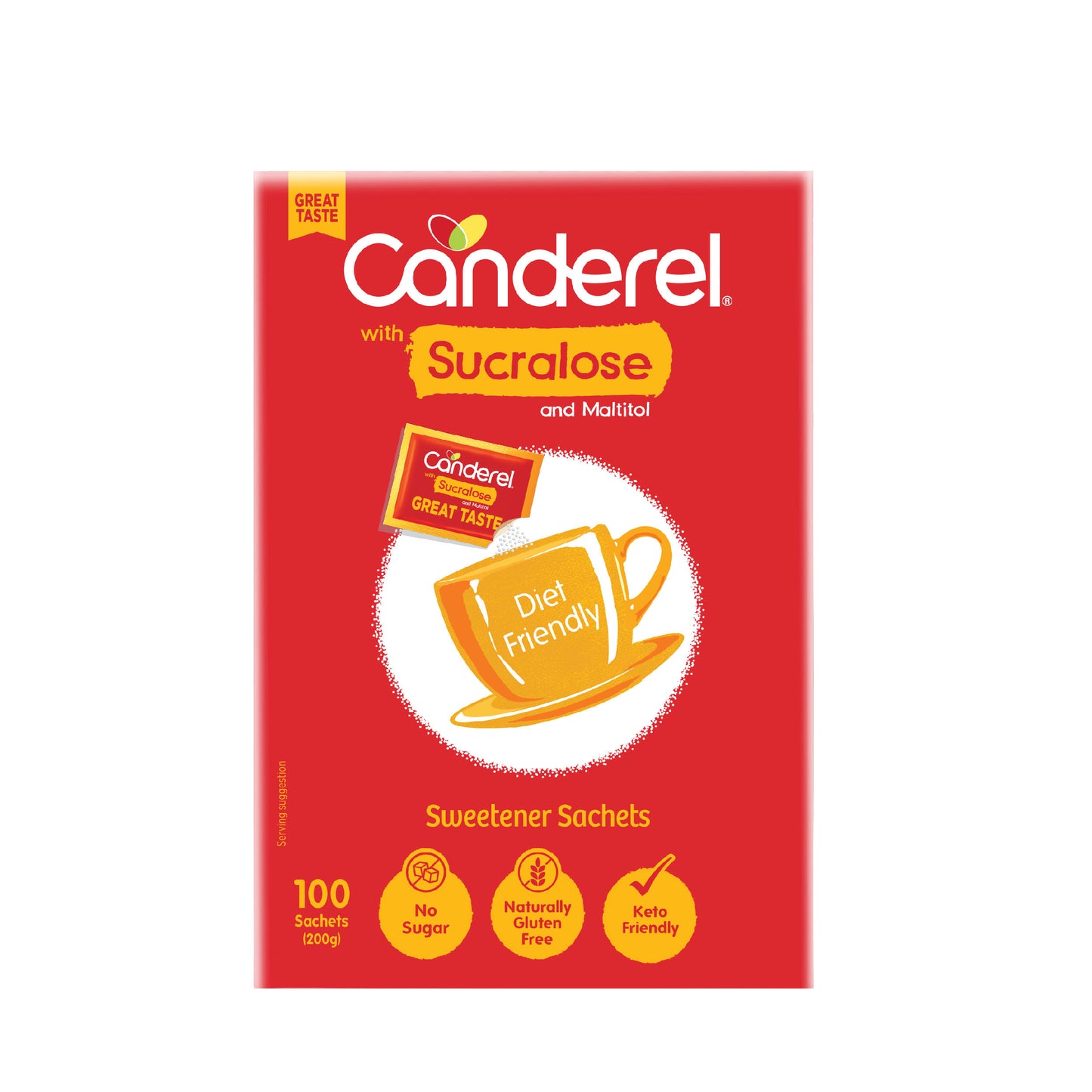 Canderel Sucralose, Low Calorie Sweetener, 100 Sachets (200gm)