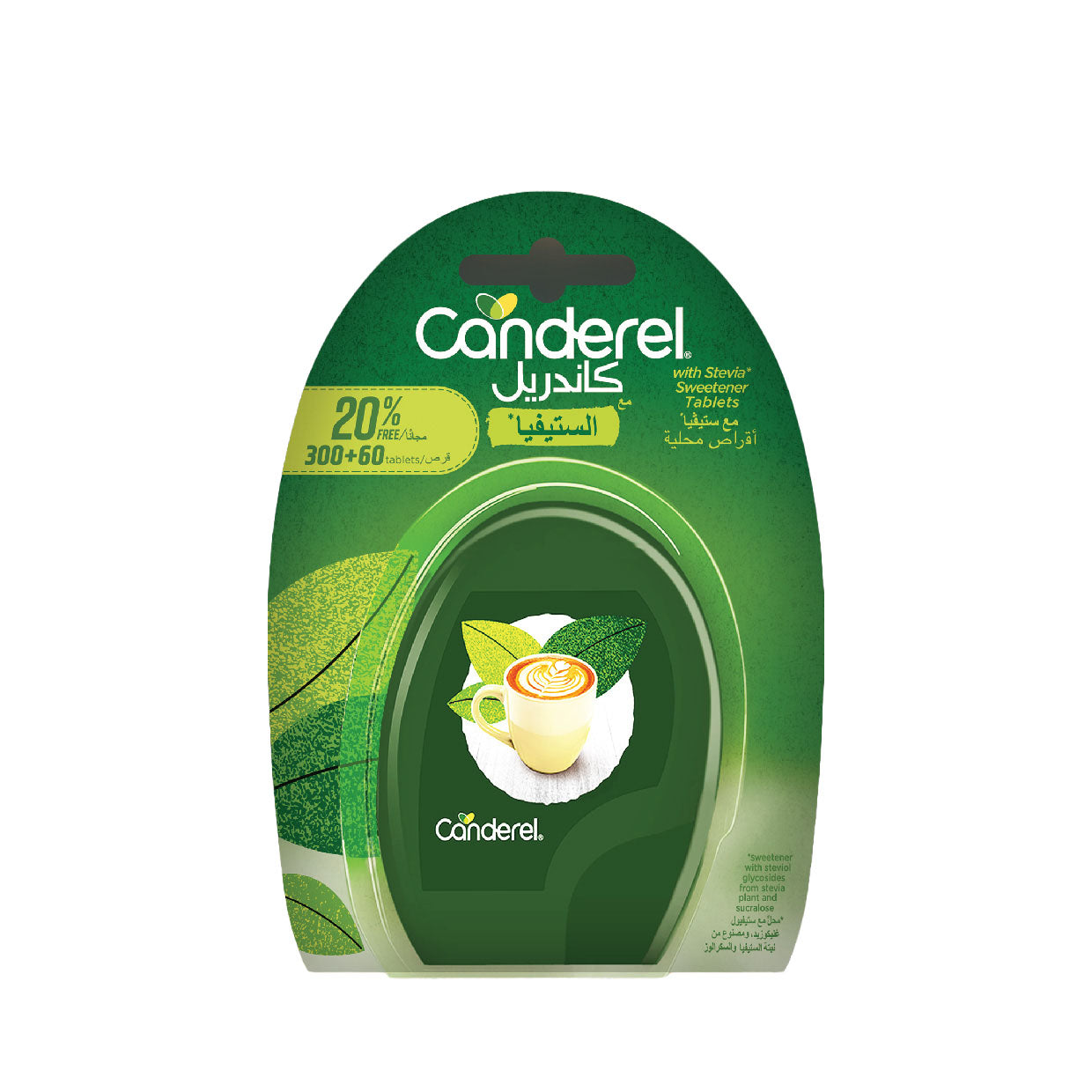 Canderel Stevia 300 TABS+60 TABS Free, Low Calorie Sweetener.