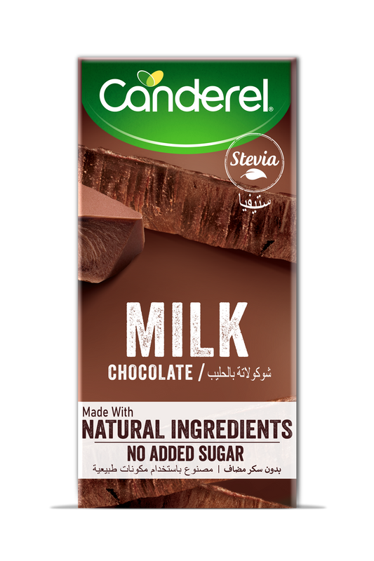 Canderel Milk Chocolate, No Added Sugar, 100% Natural 75gm