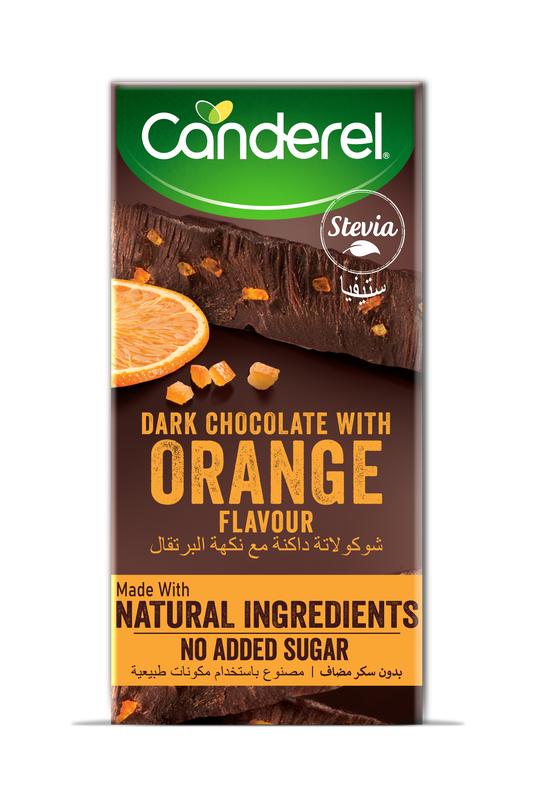 Canderel Dark Chocolate With Orange Flavour, No Added Sugar 75gm