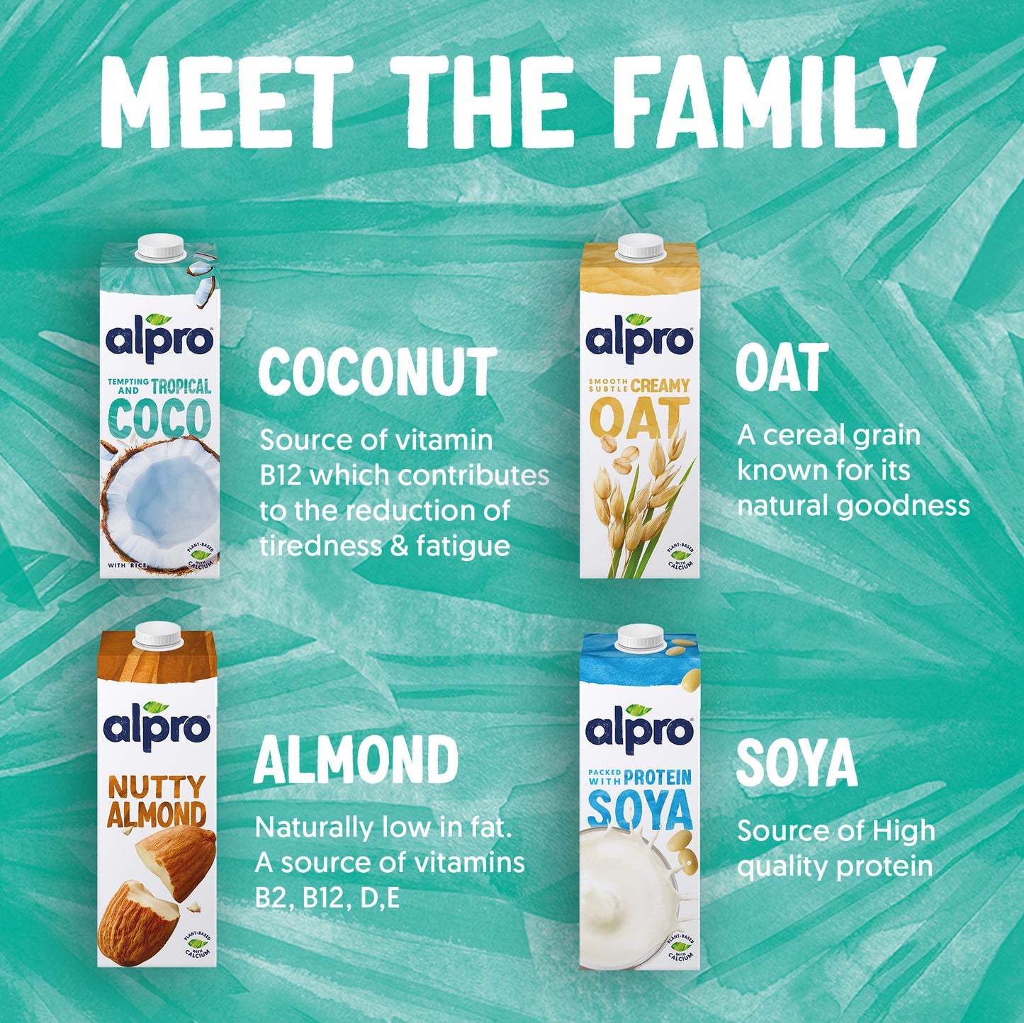 Alpro Coconut Drink 1L, (Pack of 4) 100% Plant Based And Dairy Free, Suitable For Vegans, Naturally Free From Lactose, Rich In Nutrients
