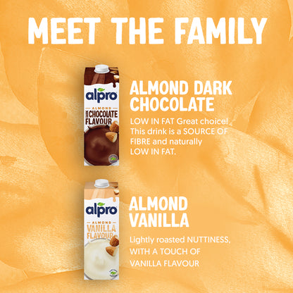 Alpro Almond Vanilla Drink 1L, 100% Plant Based And Dairy Free, Suitable For Vegans, Naturally Free From Lactose, Rich In Nutrients