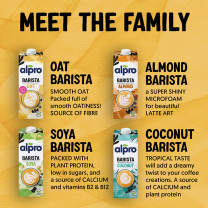 Alpro Barista Oat Drink 1L, New Recipe,Voted Best in Coffee(Dual Pack 1Lx 2), 100% Plant Based And Dairy Free, Suitable For Vegans, Naturally Free From Lactose, Rich In Nutrients