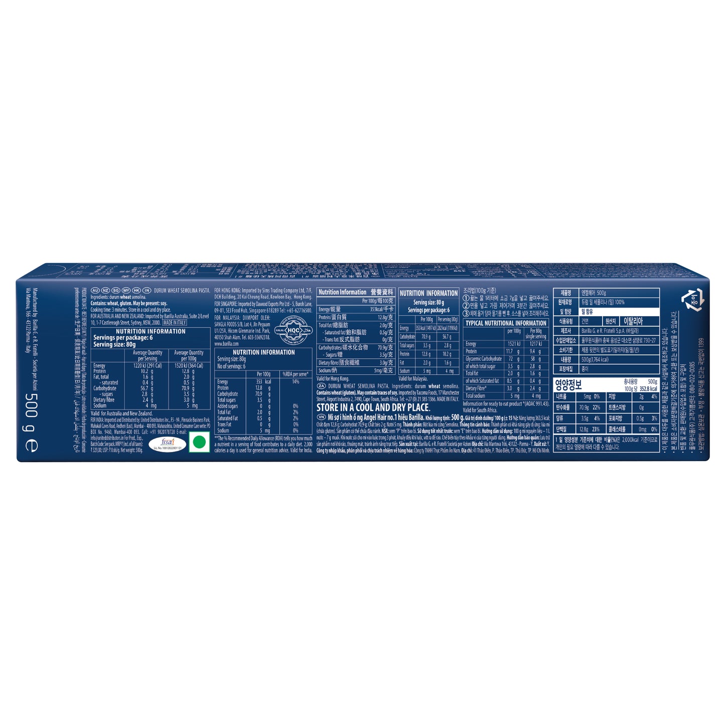 Barilla Pasta Angel Hair 500g