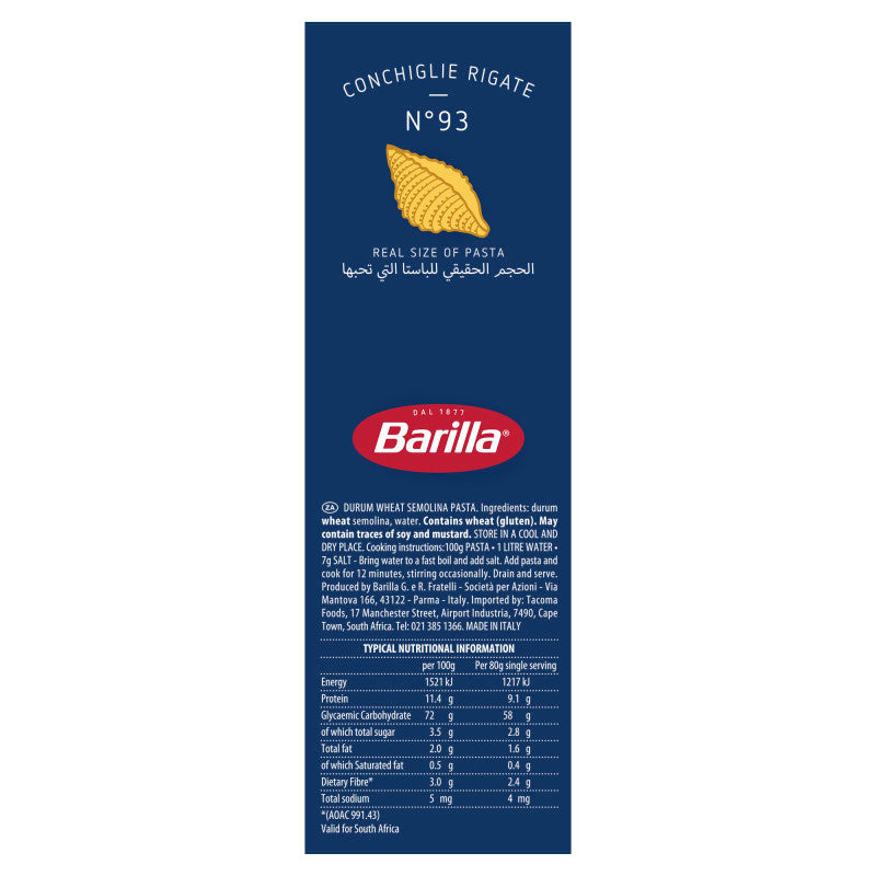 Barilla Pasta Conchiglie Rigate 500g