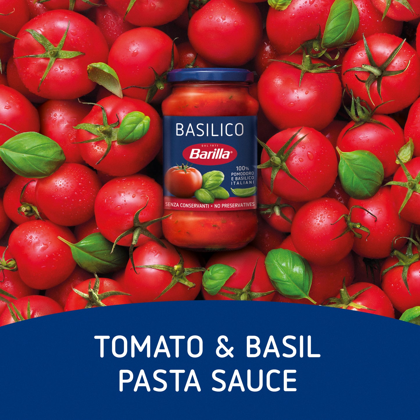 Barilla Basilico Pasta Sauce with Italian Tomato and Basil 400g
