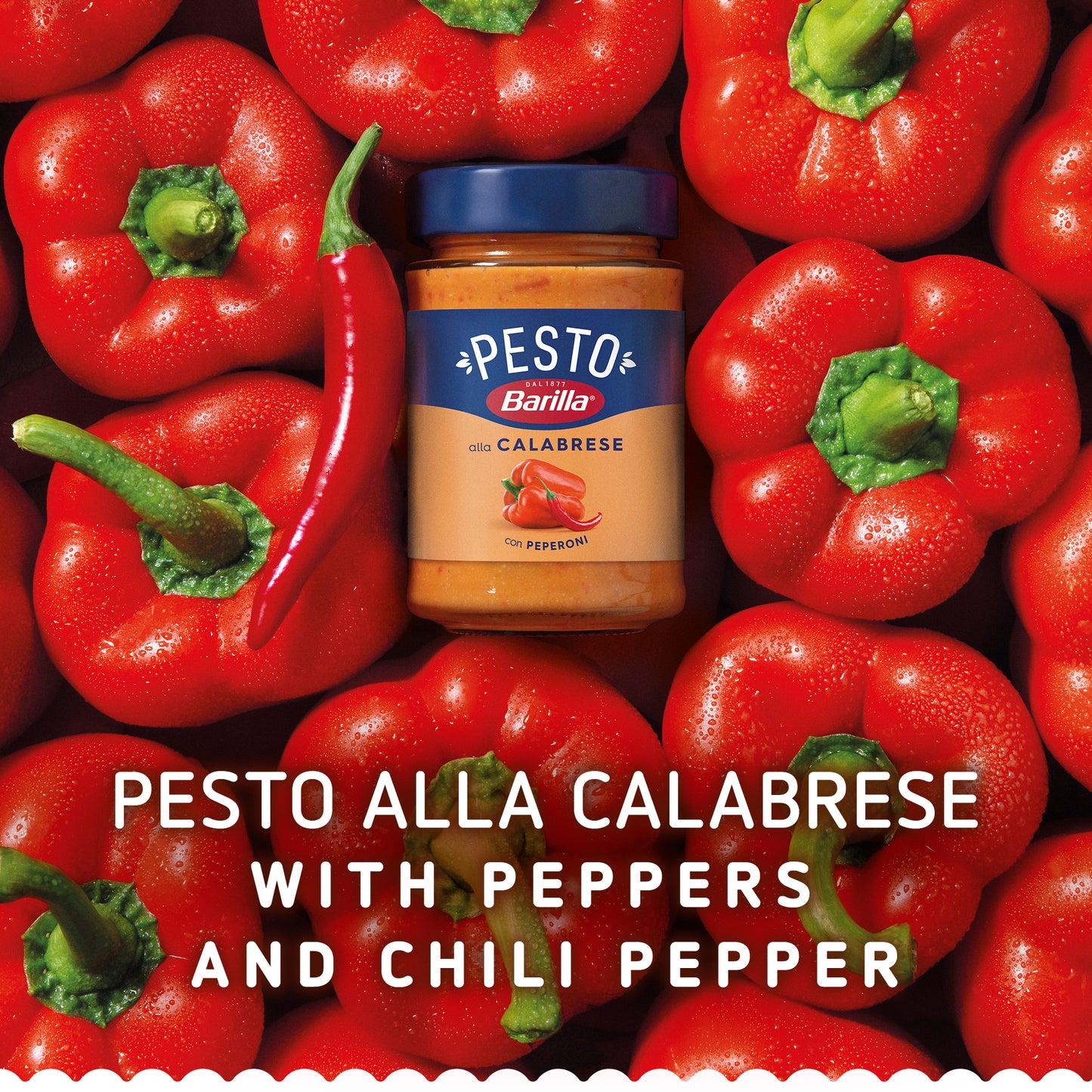 Barilla Pesto Calabrese Pasta Sauce with Chilli Peppers and Italian Cheese 190g