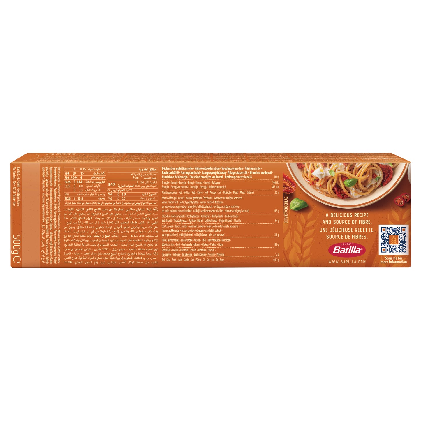 Barilla Pasta Spaghetti Whole Wheat 500g