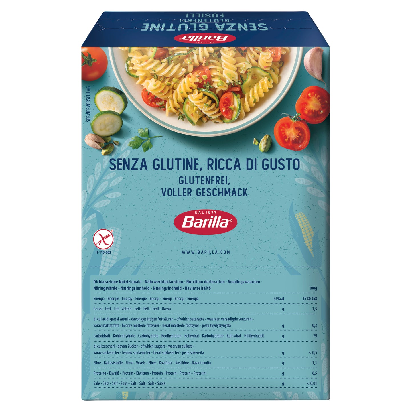 Barilla Pasta Fusilli Gluten Free 400g