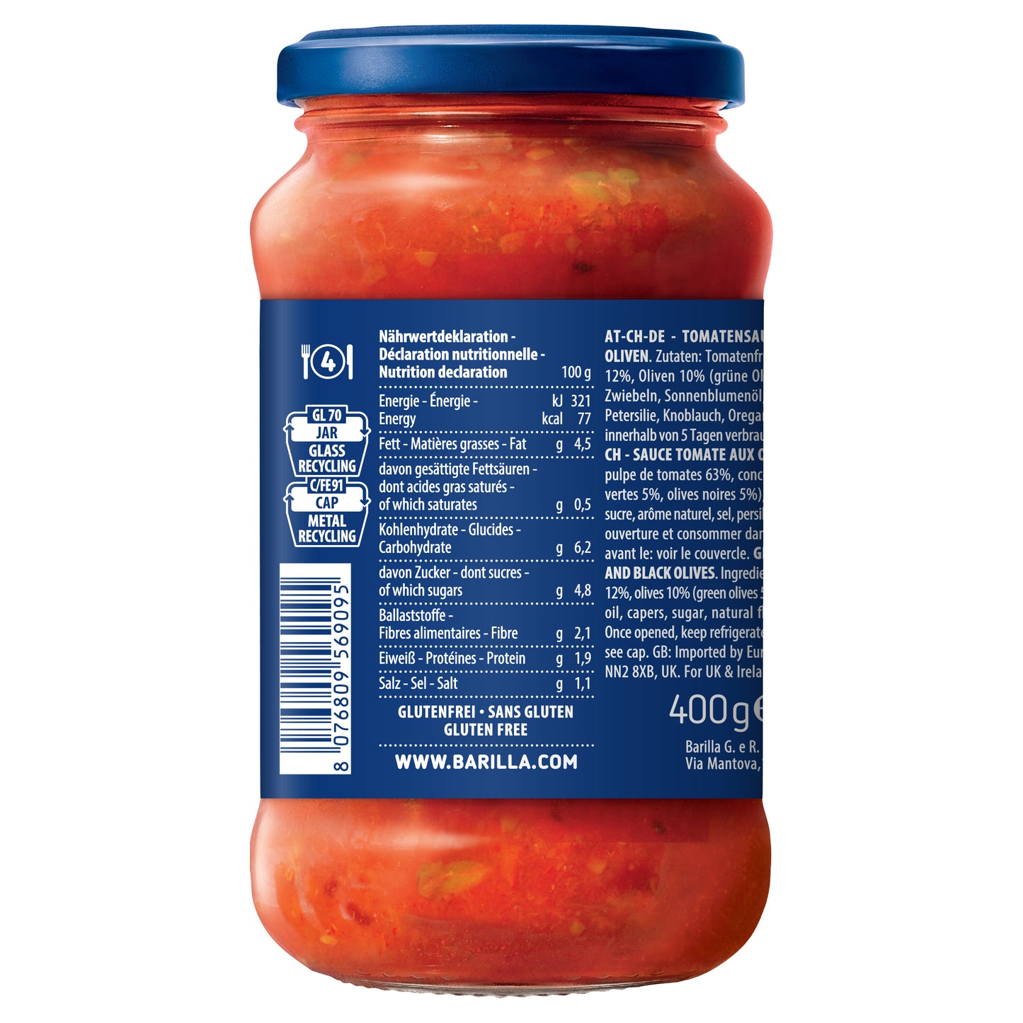 Barilla Olive Pasta Sauce with Italian Tomato 400g