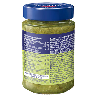 Barilla Pesto Pistachio & Basil Pasta Sauce, 100% Italian. Gluten Free 190gm