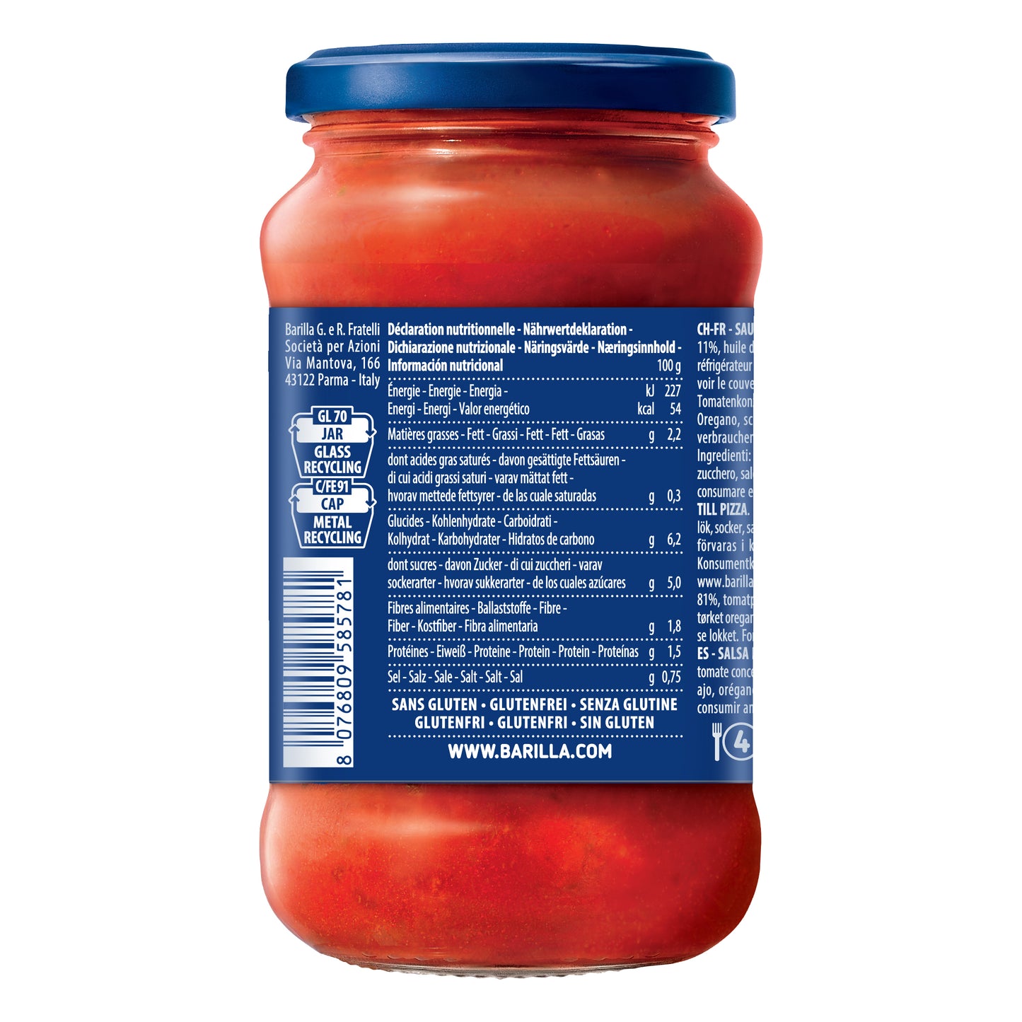 Barilla Authentic Italian Pizza Sauce, 100% Italian Tomatoes 400gm