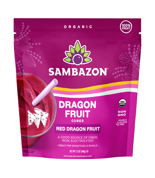 Sambazon Frozen Dragon Fruit Cubes Organic (For Smoothies) 340gm