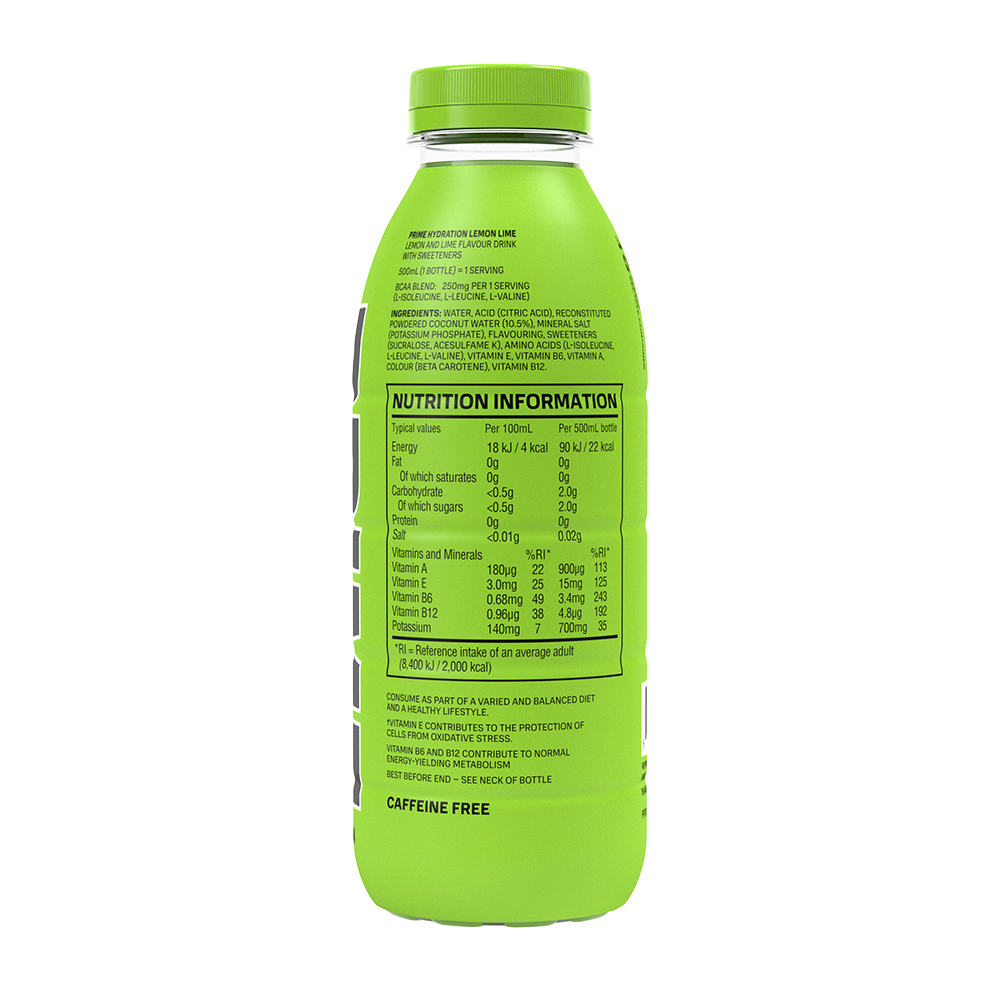 Prime Hydration Drink Lemon Lime Flavour 500ml Click Cuisine