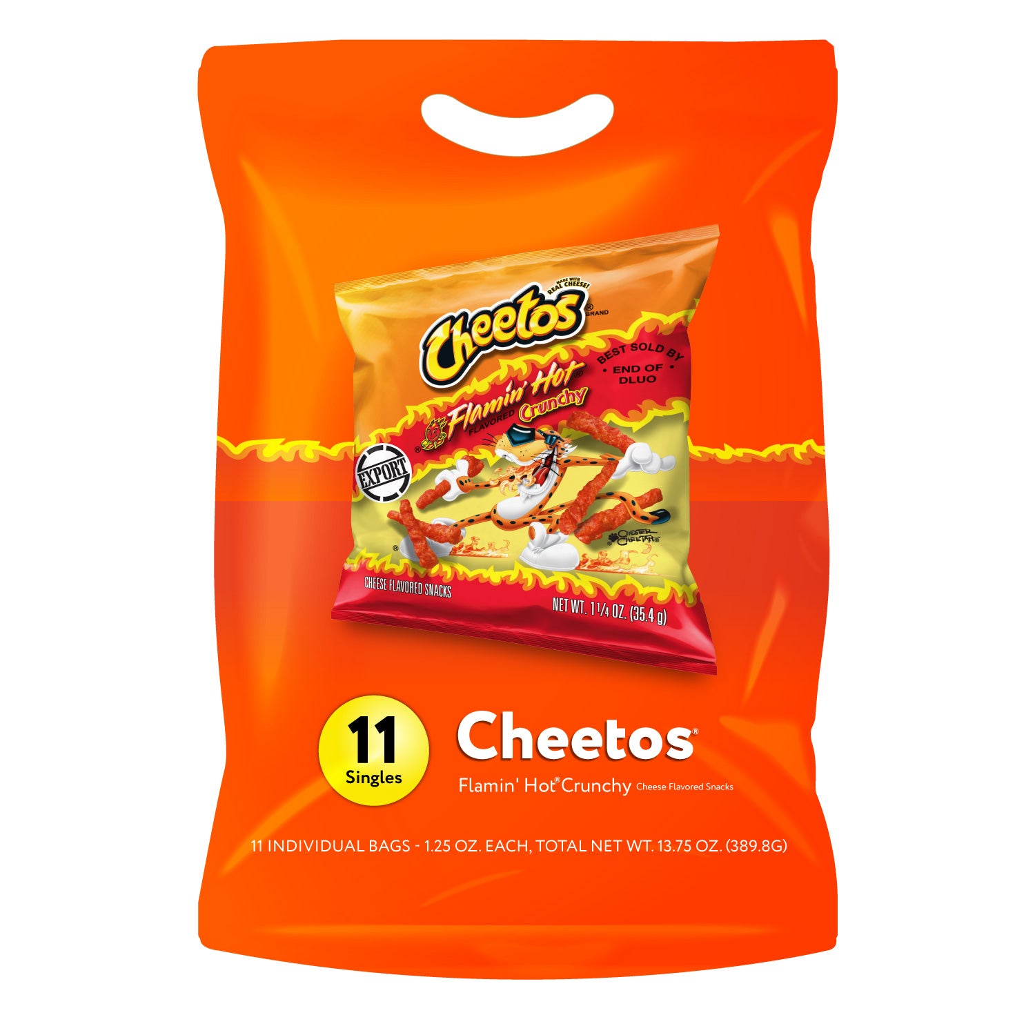 Cheetos Crunchy Flaming Hot Cheese Flavored Snack, Made with Real Chee ...