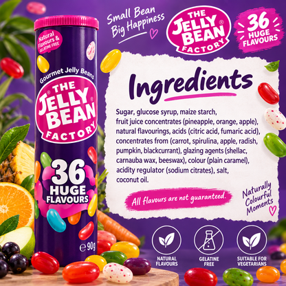 The Jelly Bean Factory 36 Mix Gourmet Flavors Jellybeans, Tube - 90g
