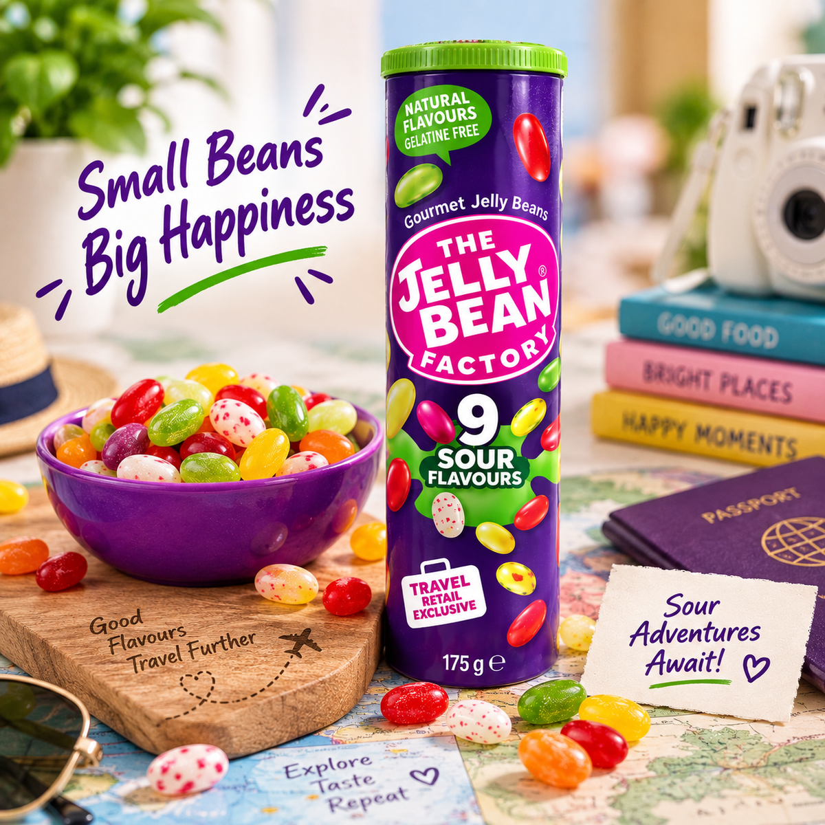 The Jelly Bean Factory 9 Sour Mix Flavours Jellybeans Tube, 90g