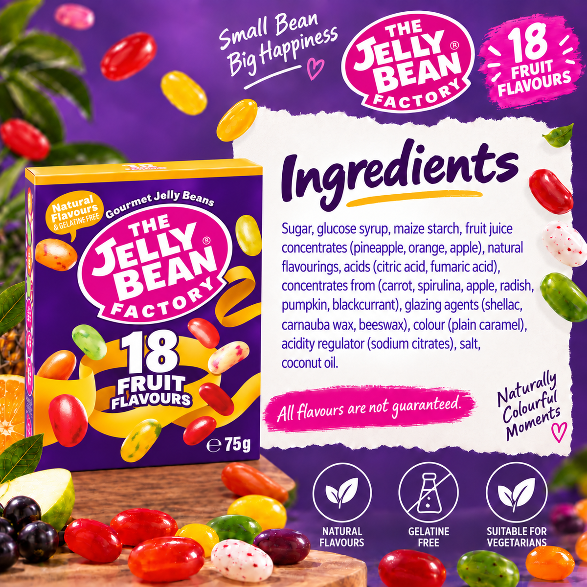 The Jelly Bean Factory 18 Mix Gourmet Flavors Jellybeans - 75g