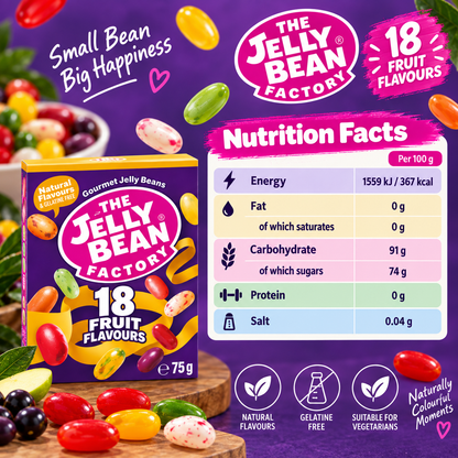 The Jelly Bean Factory 18 Mix Gourmet Flavors Jellybeans - 75g