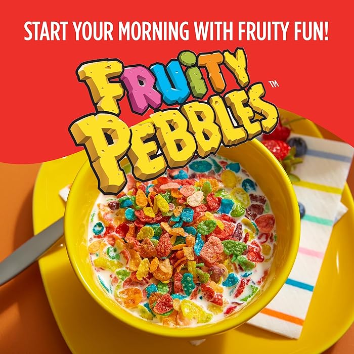 Post Fruity Pebbles Sweetened Rice Breakfast Cereal Gluten Free 425gm