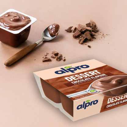 Alpro Soya Dessert Chocolate 4 x 125g, 100% Plant Based And Dairy Free, Suitable For Vegans