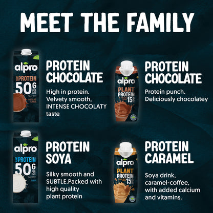 Alpro Soya High Protein Chocolate Drink 1L, 100% Plant Based And Dairy Free, Suitable For Vegans, Naturally Free From Lactose, Rich In Nutrients
