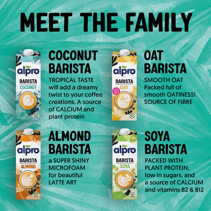Alpro Barista Coconut Drink, Pack Of 1L, Totally Plant Based, Dairy & Vegan, Naturally Free From Lactose, Fabulously Foamable Addition To Your Coffee