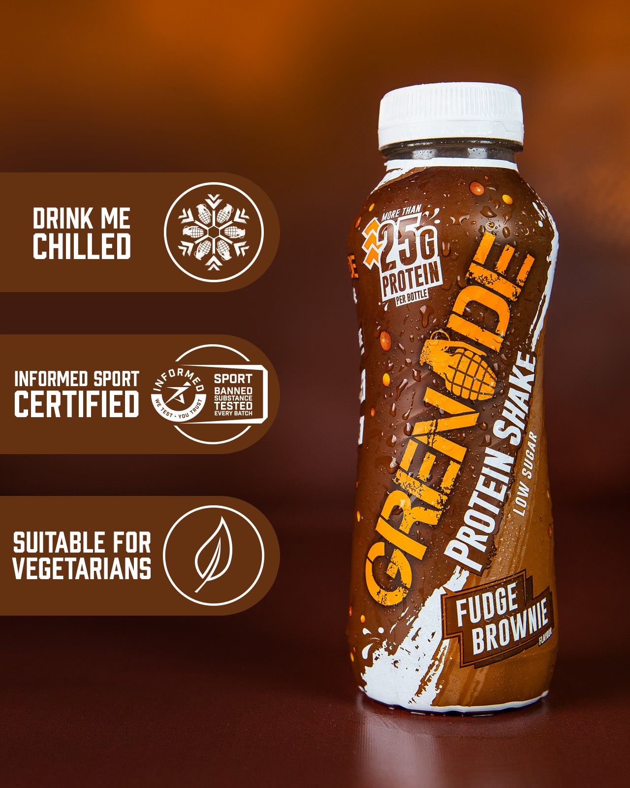 Grenade Fudge Brownie Protein Shake - High Protein - Low Sugar 330ml