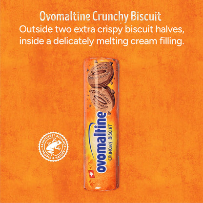 Ovomaltine Crunchy Swiss Sandwich Biscuit with 18% Malt, 250gm