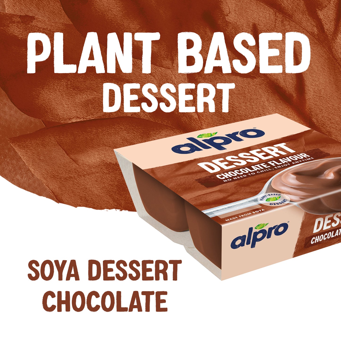 Alpro Soya Dessert Chocolate 4 x 125g, 100% Plant Based And Dairy Free, Suitable For Vegans
