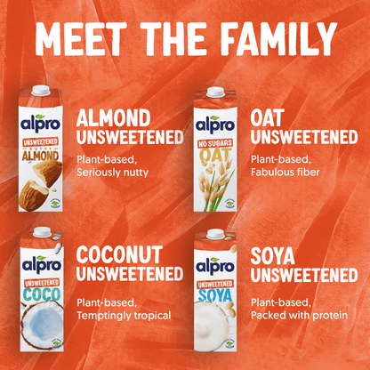 Alpro Almond Unsweetened Drink, Pack of 8 x 1L, 100% Plant Based And Dairy Free, Suitable For Vegans, Naturally Free From Lactose, Rich In Nutrients