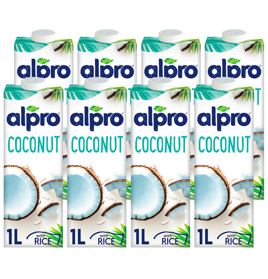 Alpro Drink Coconut Original (1l x 8), 100% Plant Based And Dairy Free, Suitable For Vegans, Naturally Free From Lactose, Rich In Nutrients