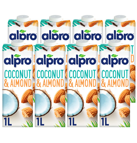 Alpro Drink Coconut-Almond (1l x 8), 100% Plant Based And Dairy Free, Suitable For Vegans, Naturally Free From Lactose, Rich In Nutrients