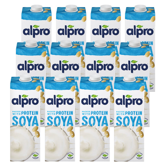 Alpro Soya Drink Original (1l x 12), 100% Plant Based And Dairy Free, Suitable For Vegans, Naturally Free From Lactose, Rich In Nutrients