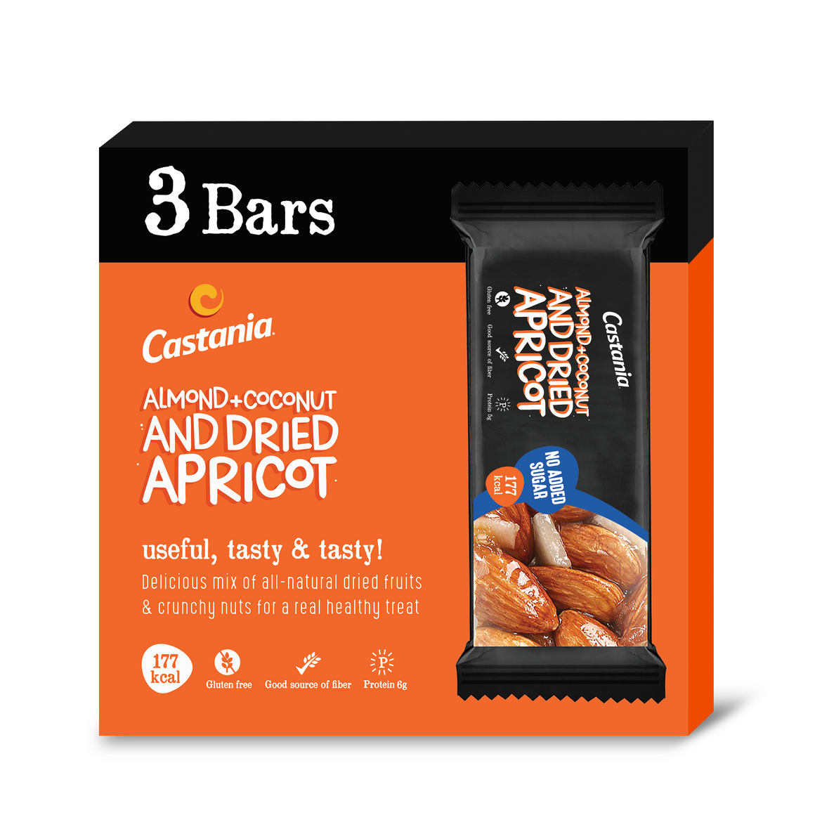 Castania Almonds & Coconuts No Added Sugar Healthy Bar 38G(3 Bars)Tripack