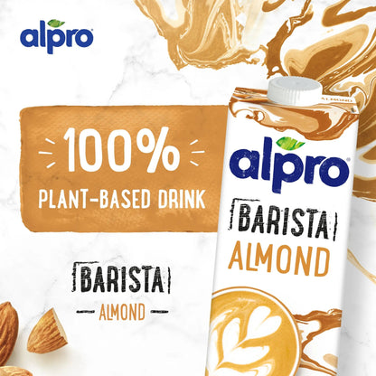 Alpro Barista Almond Drink 1L, 100% Plant Based And Gluten & Dairy Free, Suitable For Vegans, Naturally Free From Lactose, Rich In Nutrients Alpro