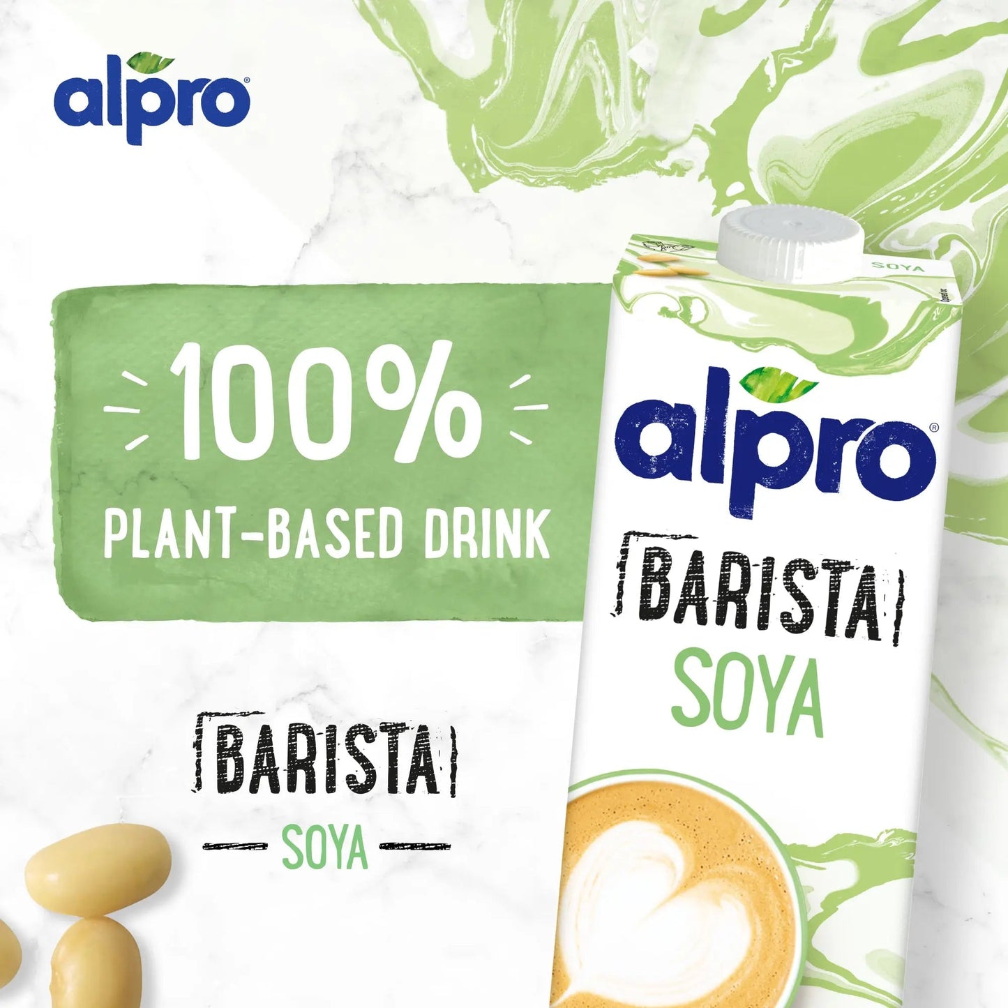 Alpro Barista Soya Drink 1L, 100% Plant Based And Gluten & Dairy Free, Suitable For Vegans, Naturally Free From Lactose, Rich In Nutrients Alpro